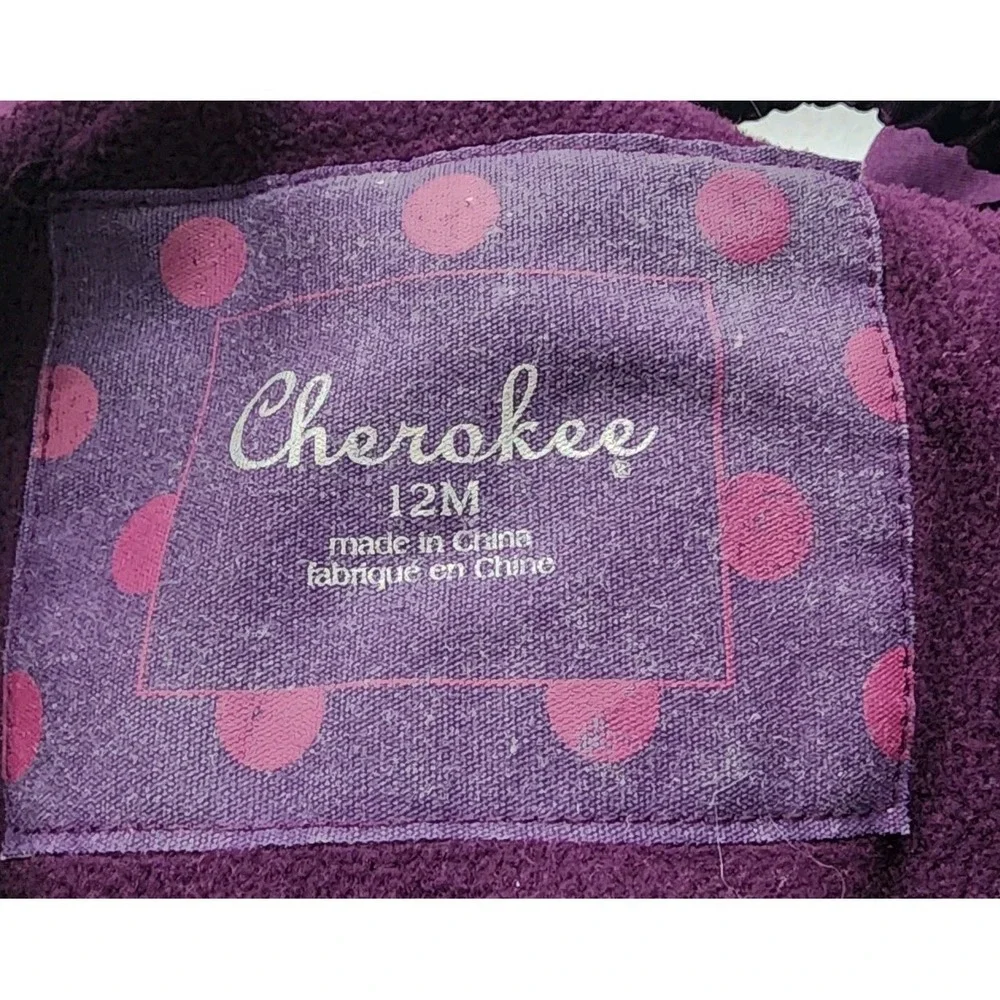 CHEROKEE 12M TODDLER BIBS SNOW PANTS PURPLE ADJUSTABLE WAIST